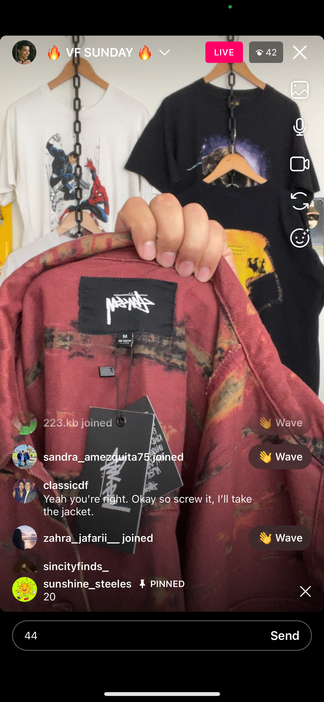44 stussy dyed denim jacket (secondhand)