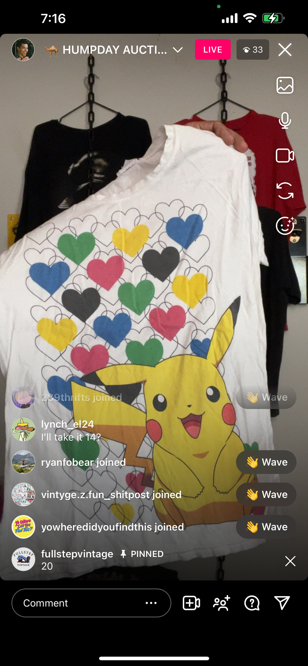pikachu womens colorful hearts shirt (secondhand)
