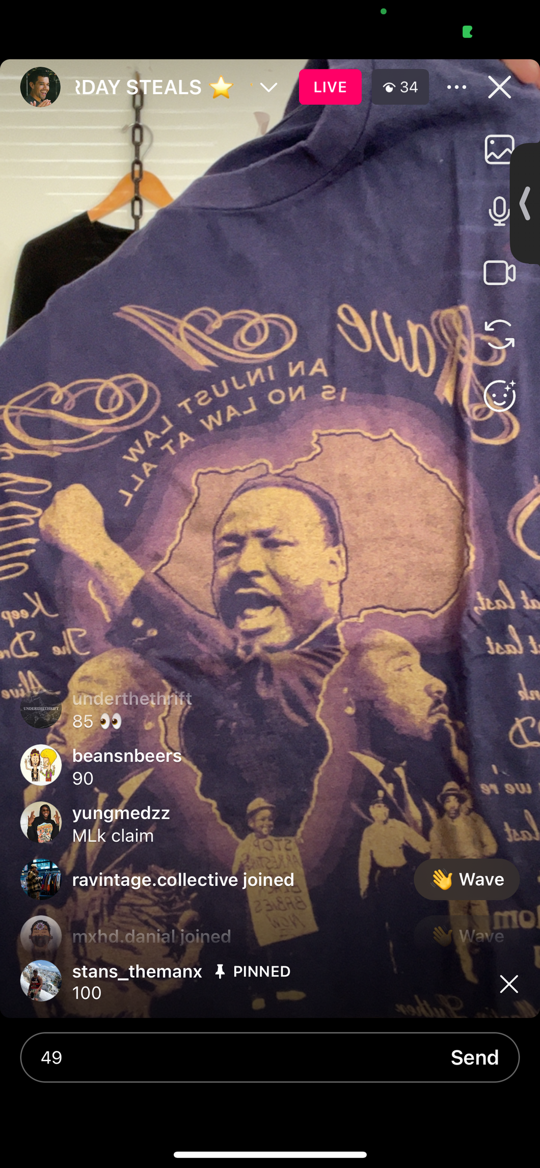 49 mlk navy gold print (secondhand)