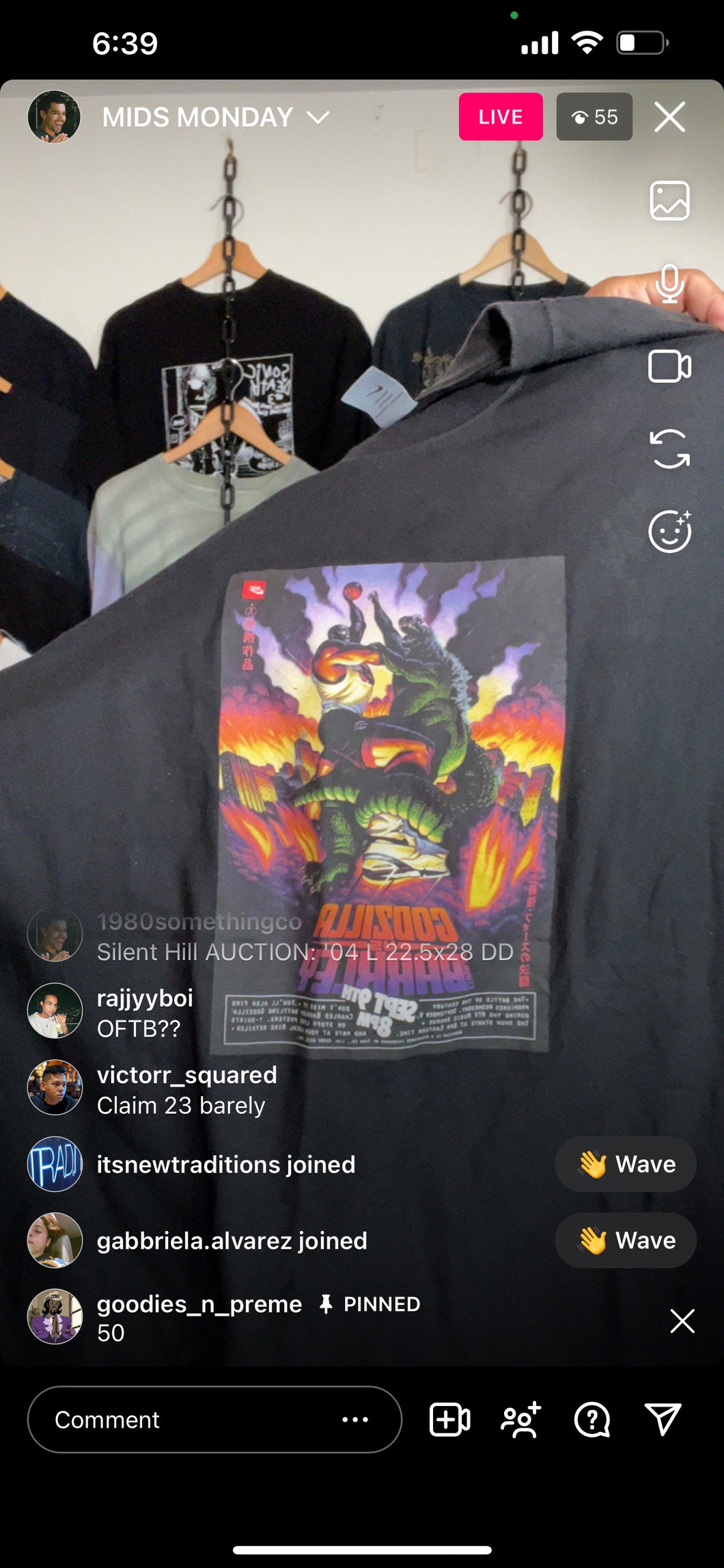 Reissue Godzilla v Barkley shirt (secondhand)