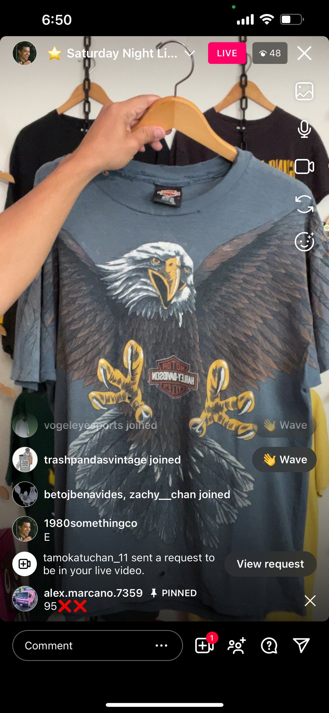 Vtg distressed Harley eagle shirt (secondhand)