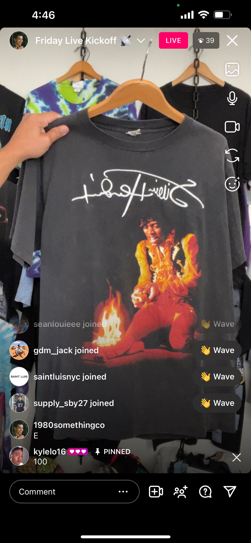 Vtg Jimi Hendrix shirt (secondhand)