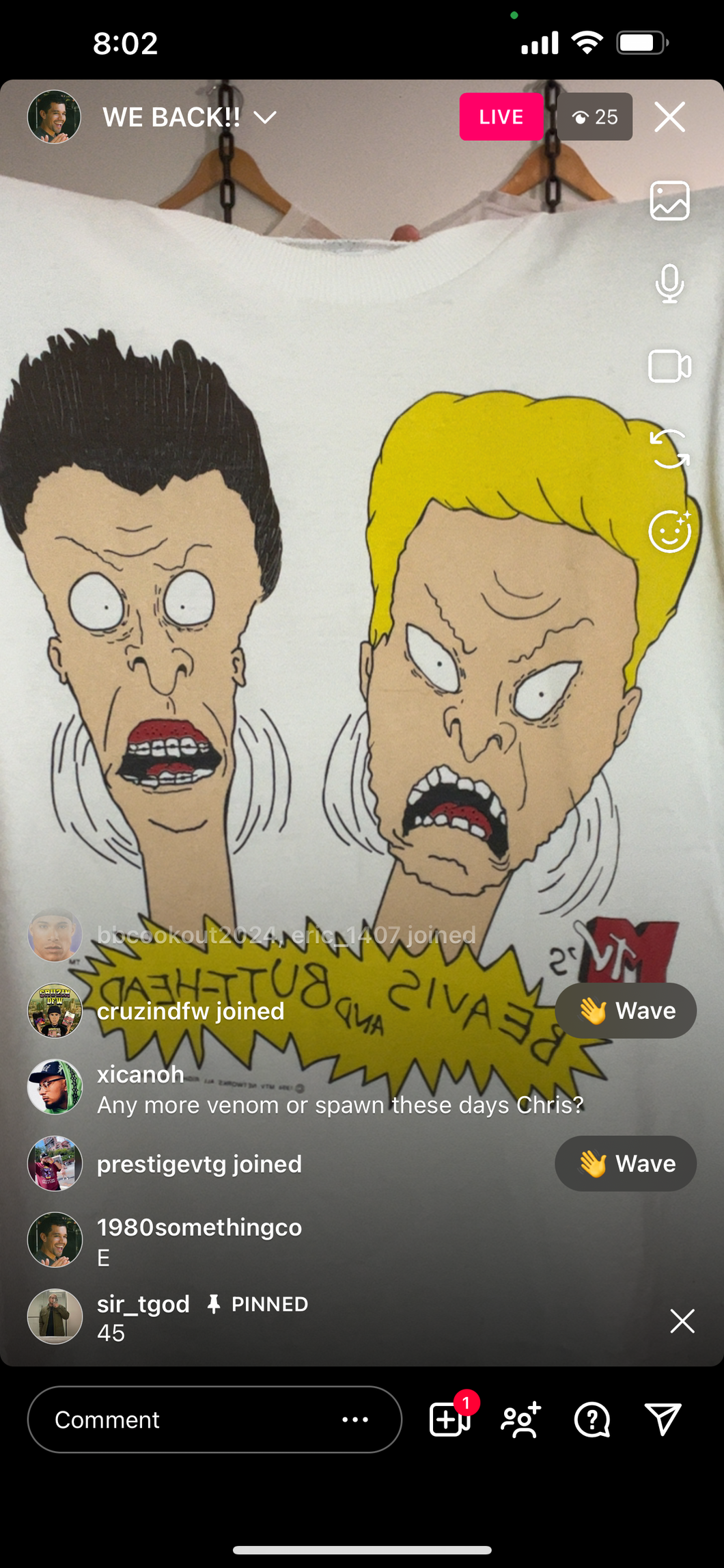 45 Beavis and Butthead screaming (secondhand)