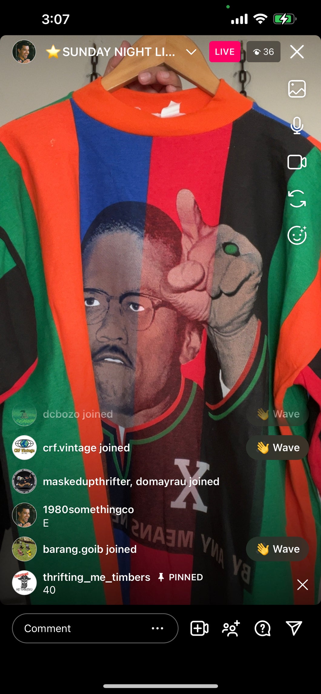 Vtg Malcolm X shirt (secondhand)