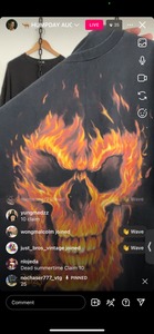 10 flaming skull cut sleeves (secondhand)