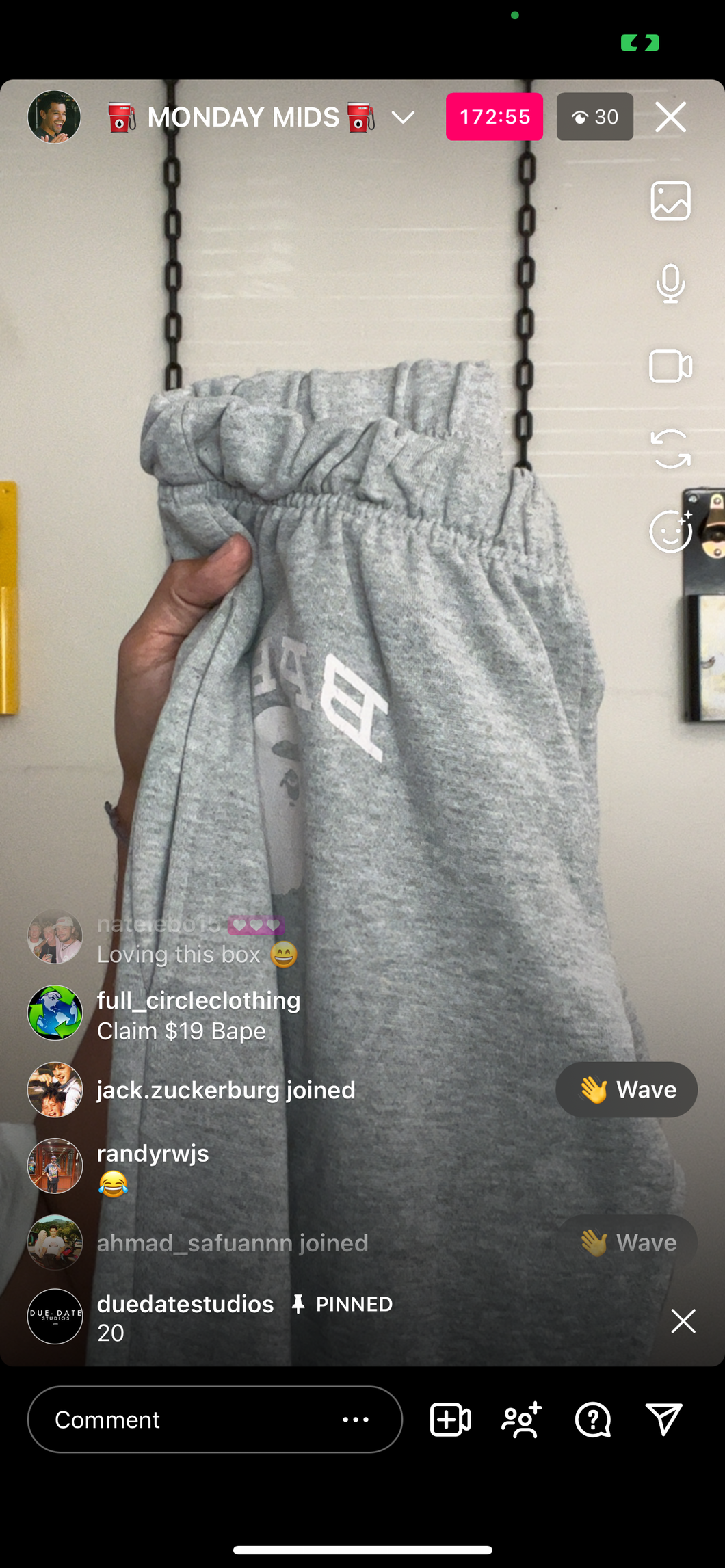 19 bape sweats (secondhand)