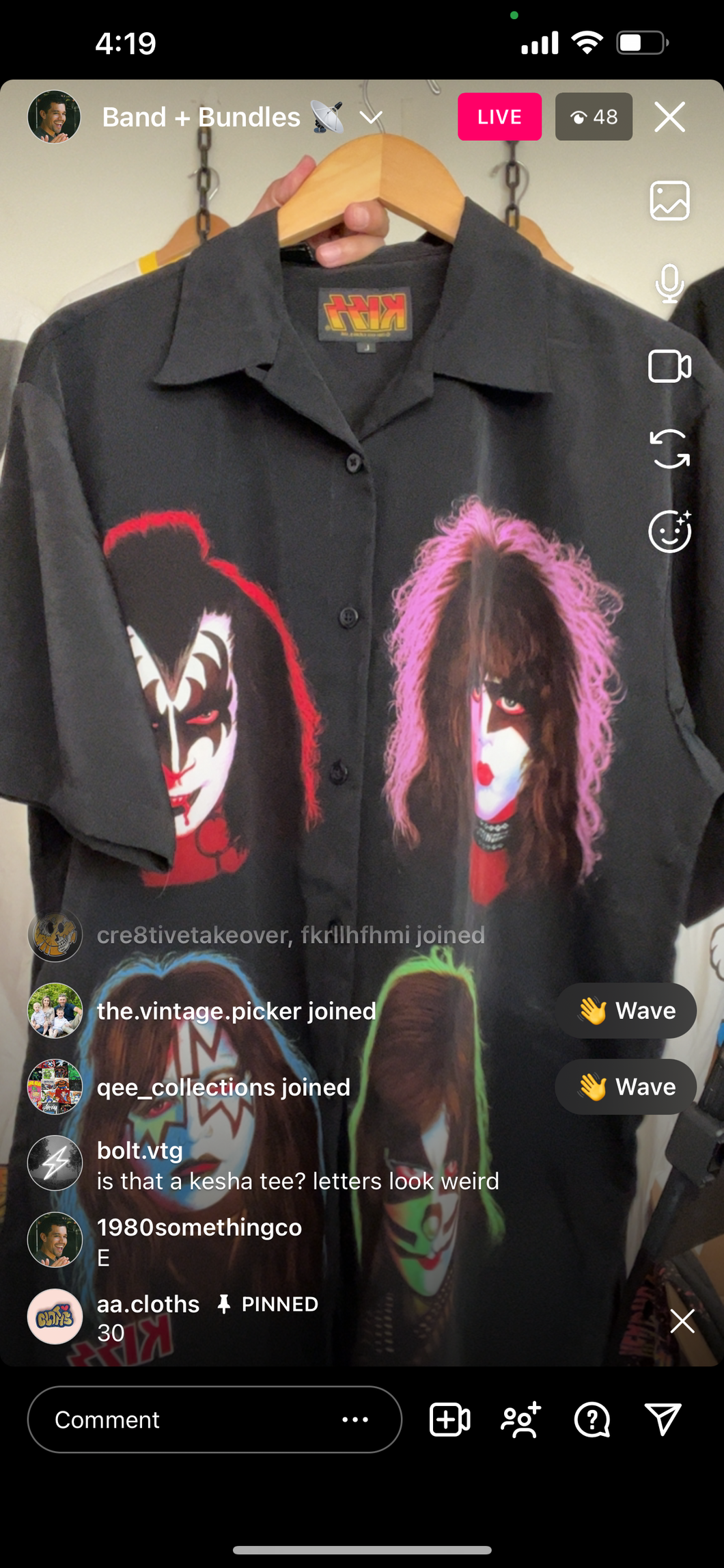 Vtg kiss button up (secondhand)