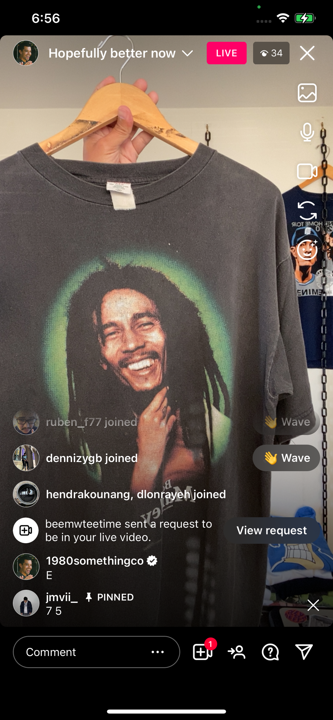 Bob Marley shirt (secondhand)