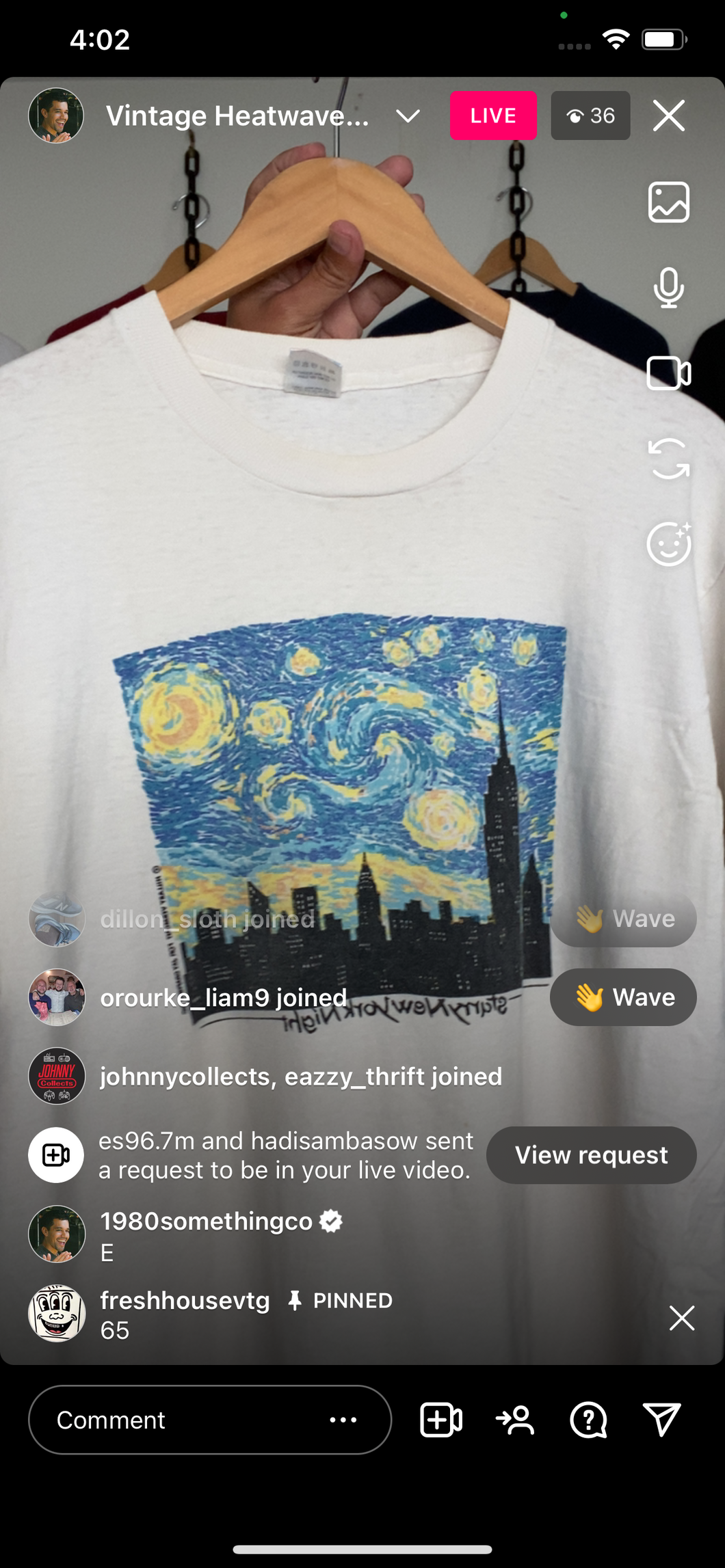 90s Starry NY Night shirt (secondhand)